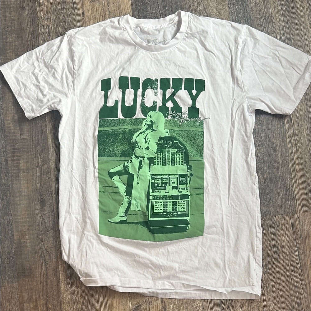 Megan Moroney  White Tee with Green Graphic